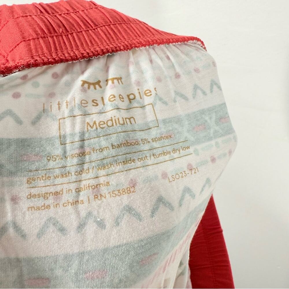 Little Sleepies Gingerbread Fair Isle Wide Leg Bamboo Pajama Pants Medium - Picture 6 of 8
